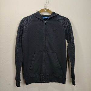 Adidas black geometric hoodie sweatshirt